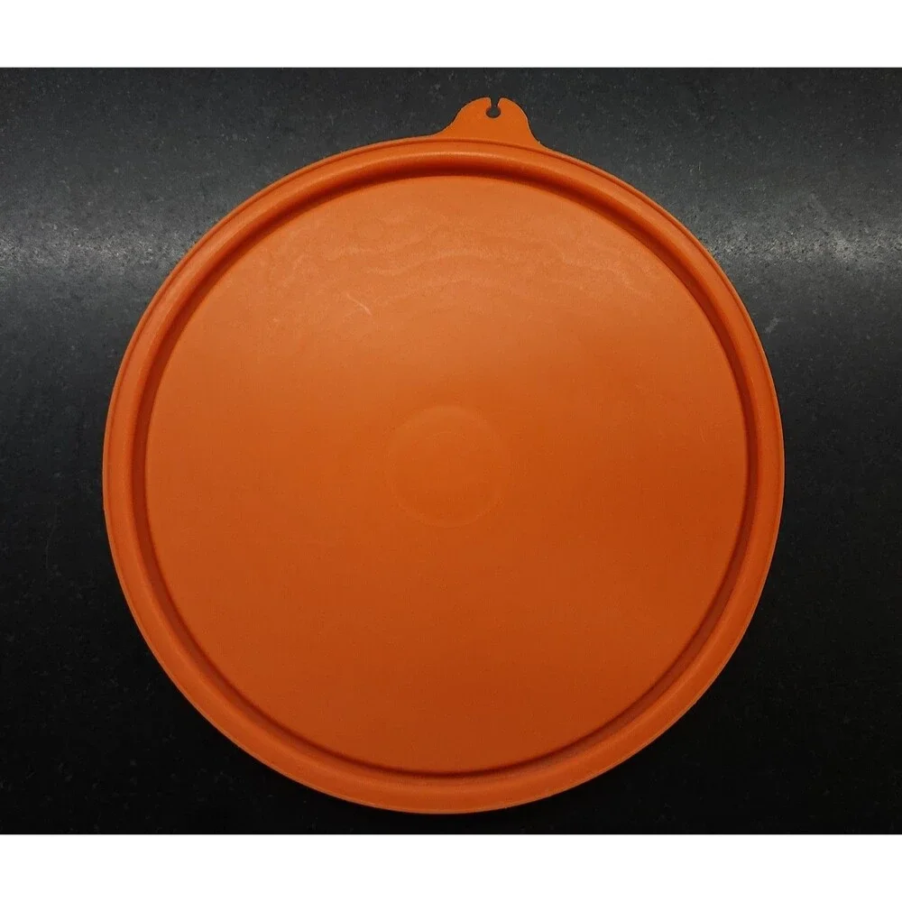 Vintage Orange Round Replacement Tupperware Lid 227-41 C Tab 6.25